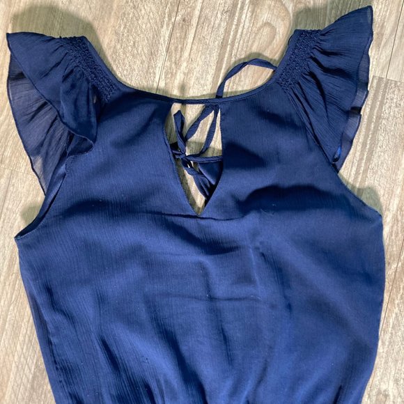 Zara Blue Navy Short Dress - Picture 2 of 3